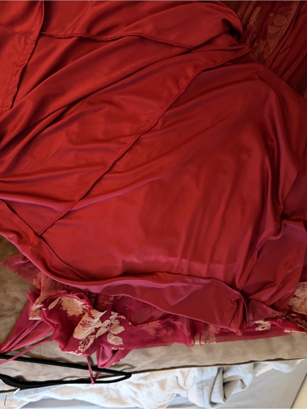 Ever After Red Floral Maxi Dress with Crisscross Back perfect for a dressy event - Picture 8 of 15